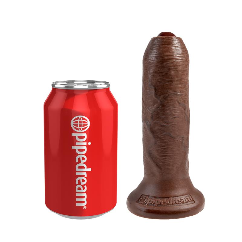 King Cock Dildo Realista con Glande Retráctil Color Marrón 6