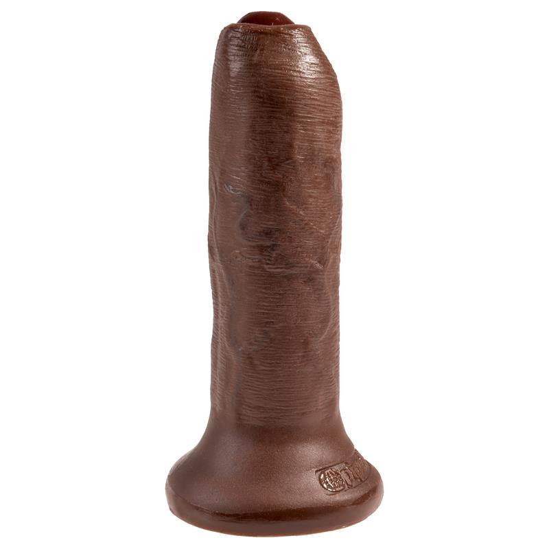 King Cock Dildo Realista con Glande Retráctil Color Marrón 6