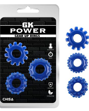 Kit 3 Anillos Pene Gear Up Azul