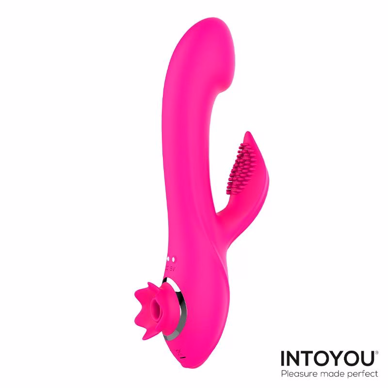 Magnoliapink Vibrador 3 en 1 con Succionador de Clítoris y Rabbit USB Silicona