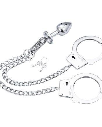 Esposas de Metal con Cadena y Plug Anal
