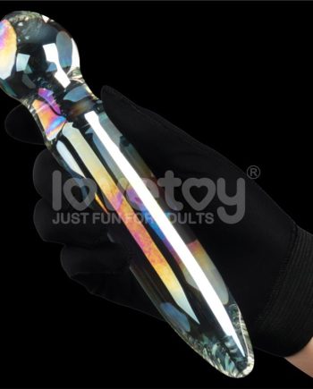 Dildo de Cristal que Brilla en la Oscuridad Twilight Gleam Prism Glass