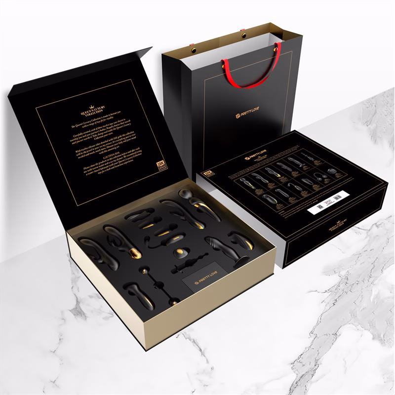 Luxury Set Queens Luxury Collection con 12 Juguetes Negro y Oro 18k