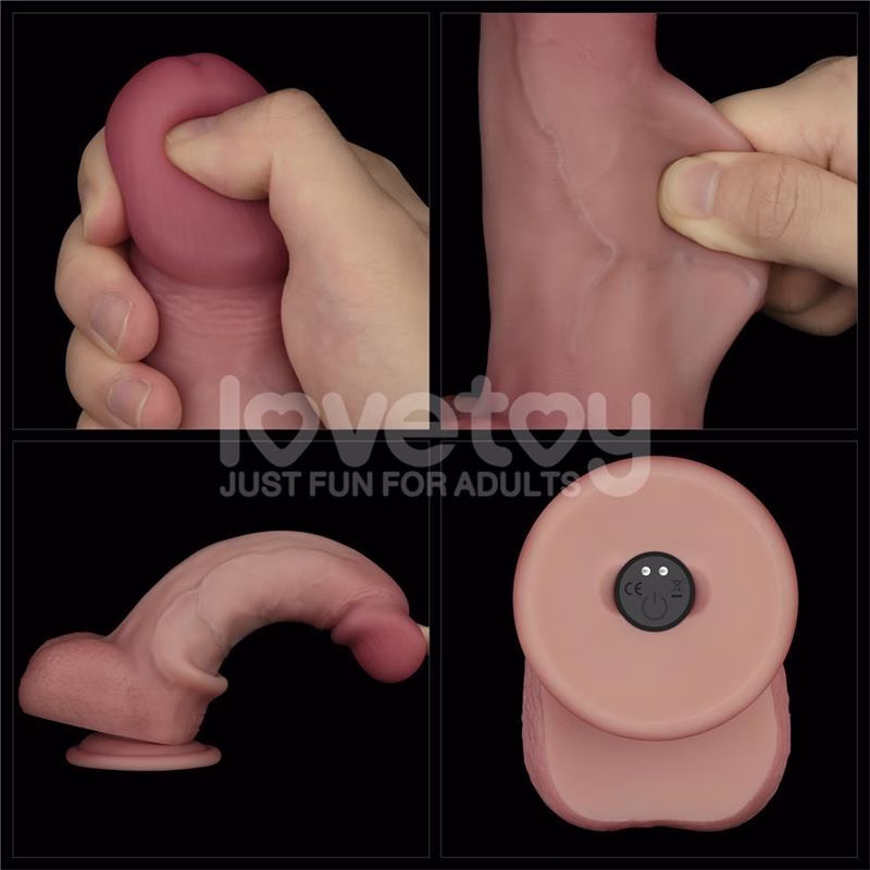 Dildo con Vibración Piel Deslizante Silicona Dual Layer 8