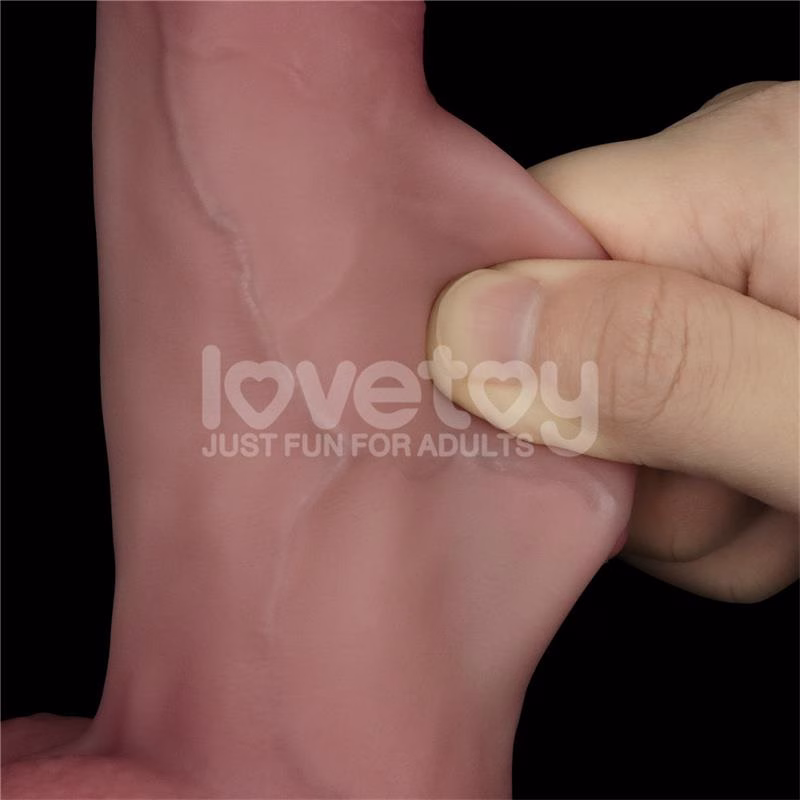 Dildo con Vibración Piel Deslizante Silicona Dual Layer 8