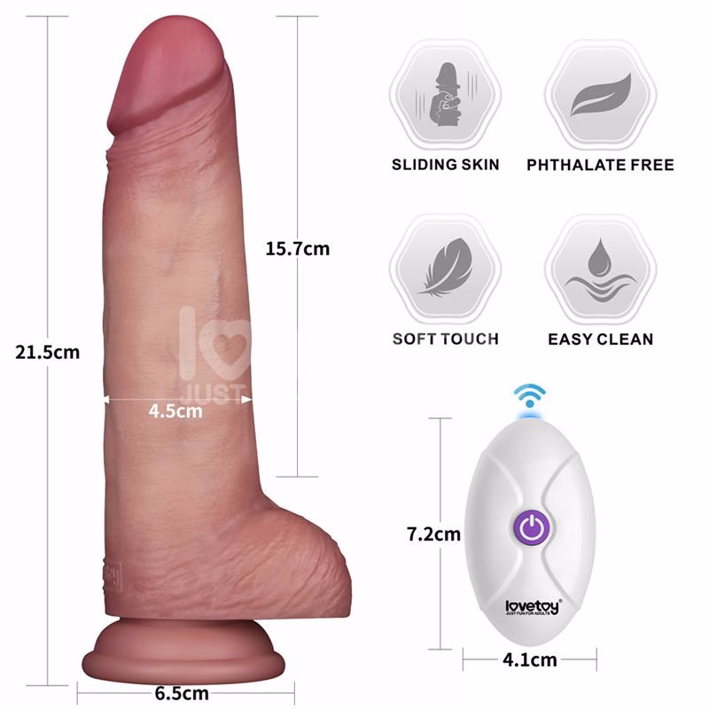 Dildo con Vibración Piel Deslizante Silicona Dual Layer 8.5