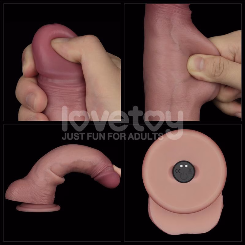 Dildo con Vibración Piel Deslizante Silicona Dual Layer 8.5
