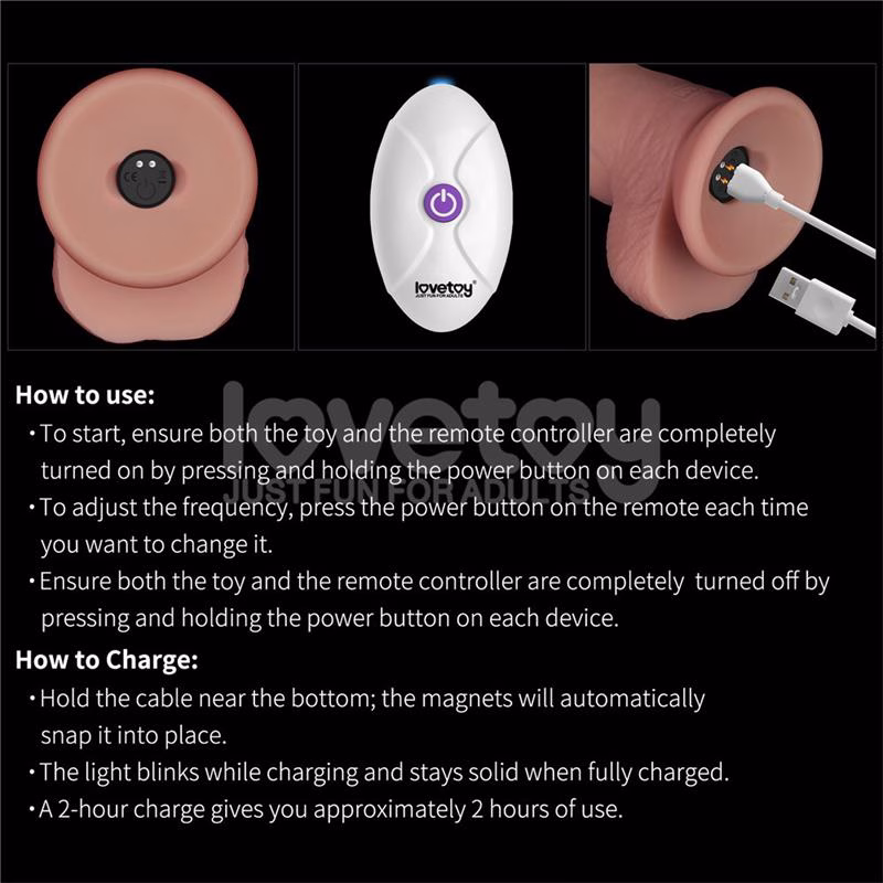 Dildo con Vibración Piel Deslizante Silicona Dual Layer 8.5